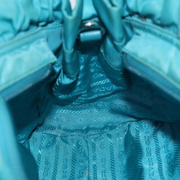 PRADA Nylon 2 Way Hand Bag Turquoise Blue Auth 80110 - Picture 11 of 16